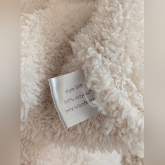 Barefoot dreams  cozy chic cream unisex robe sz. 2 Medium - Picture 8 of 9